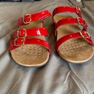 Vionic Adjustable Slide Sandals Misa Red